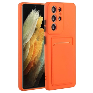 Samsung Galaxy S23 Ultra 5G TPU Case with Card Holder - Orange