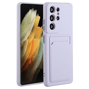 Samsung Galaxy S23 Ultra 5G TPU Case with Card Holder - Purple
