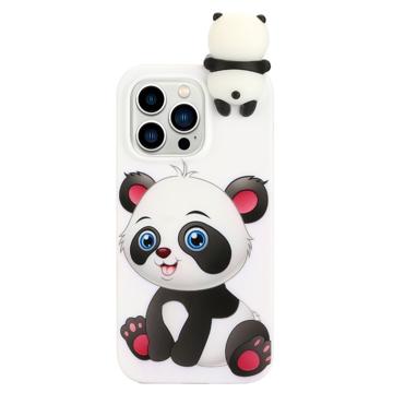 3D Figure Series iPhone 14 Pro TPU Case - Cute Panda