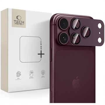iPhone 18 Pro Tech-Protect Camfull Fit+ Camera Lens Protector - Burgundy