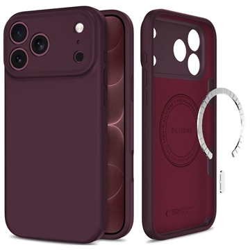 iPhone 17 Pro/18 Pro Tech-Protect Liquid Silicone Case - MagSafe Compatible - Burgundy