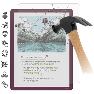 Amazon Kindle Scribe Colorsoft Tempered Glass Screen Protector - 9H - Case Friendly - Transparent