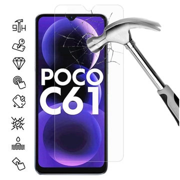 Xiaomi Poco C61 Tempered Glass Screen Protector - 9H, 0.3mm - Case Friendly - Clear