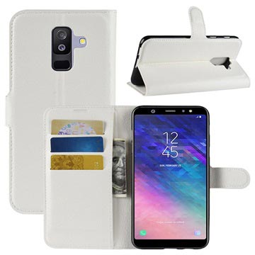 Samsung Galaxy A6+ (2018) Wallet Case with Stand - White