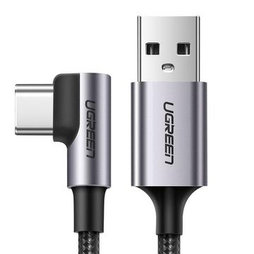 Photos - Cable (video, audio, USB) Ugreen Angled USB-A to USB-C Cable - 2m, 3A - Grey 