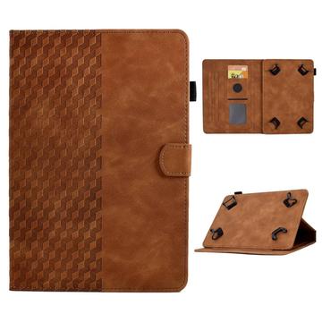 Universal 3D Pattern Smart Tablet Folio Case - 10 - Brown