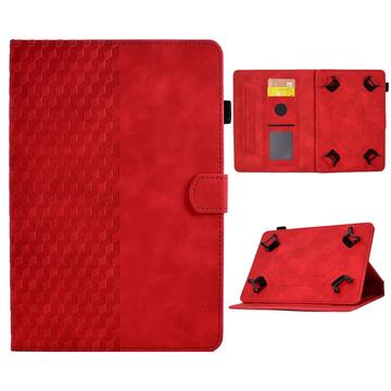Universal 3D Pattern Smart Tablet Folio Case - 10 - Red