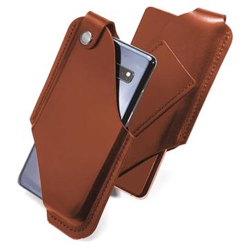 Universal Holster Leather Case with Belt Loop - L - Brown