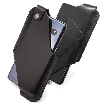 Universal Holster Leather Case with Belt Loop - L - Black