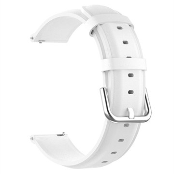 Universal Smartwatch Leather Strap - 22mm - White