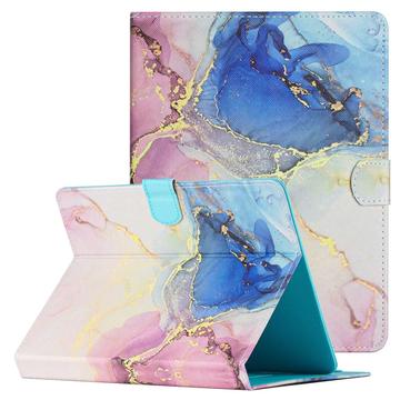 Universal Marble Pattern Tablet Folio Case - 10 - Pink / Blue