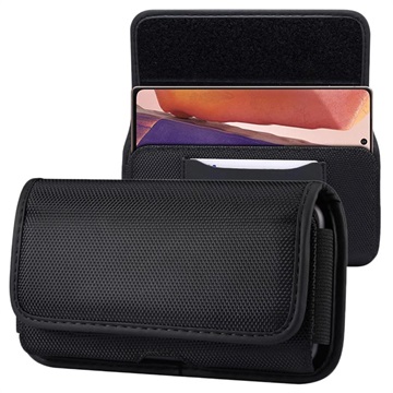 Universal Oxford Belt Clip Case with Card Holder - 6.9-7.2 - Black