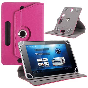 Universal Rotary Folio Case for Tablets - 7 - Hot Pink