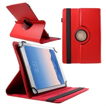 Universal Rotary Folio Case for Tablets - 9-10 - Red