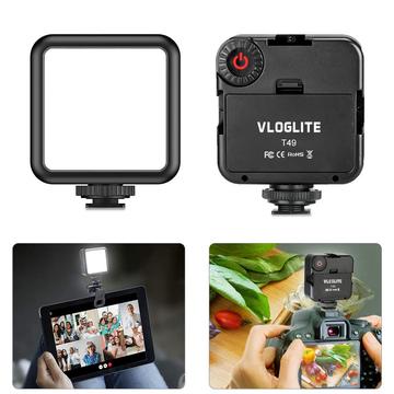 VLOGLITE T49 LED Video Light 5600K Portable Photography Photo Lighting Panel Mini Fill Lamp for Live Streaming