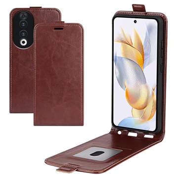 Honor 90 Vertical Flip Case with Card Slot - Brown