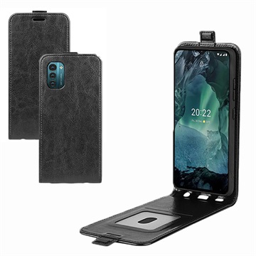 Nokia G21/G11 Vertical Flip Case with Card Holder - Black