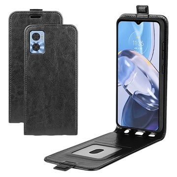Motorola Moto E22/E22i Vertical Flip Case with Card Slot - Black