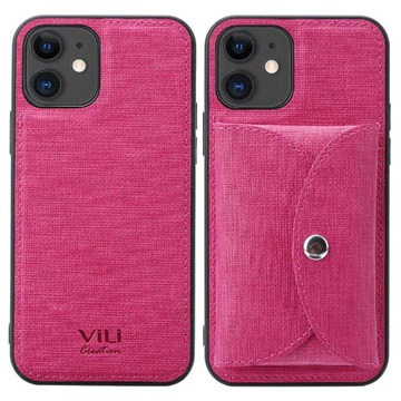 Vili T iPhone 12 Mini Case with Magnetic Wallet - Hot Pink