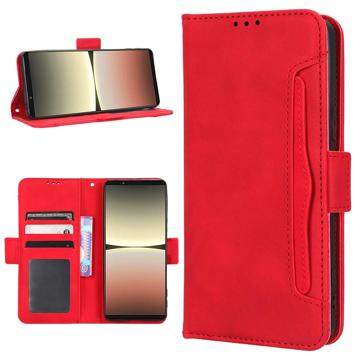 Vintage Series Sony Xperia 5 IV Wallet Case with Card Holder - Red
