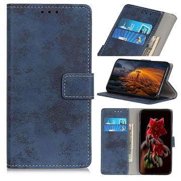 Vintage Series Motorola Edge (2021) Wallet Case - Blue