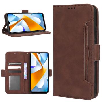 Vintage Series Xiaomi Poco C40 Wallet Case with Card Holder - Brown