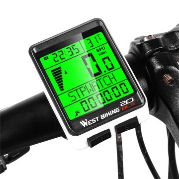 WEST BIKING Wireless MTB Road Bike Computer Waterproof Backlight Screen Cycling Speedometer