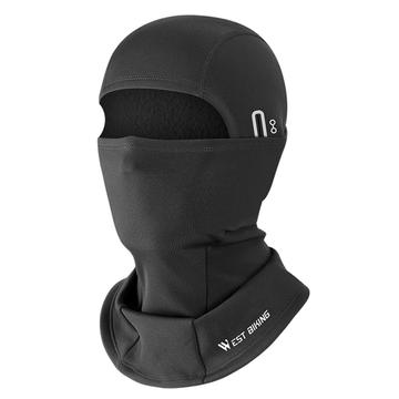 WEST BIKING YP0201343 Windproof Cycling Scarf Thermal Neck Gaiter Warm Breathable Neck Cover Head Cover with Glasses Holes - Black