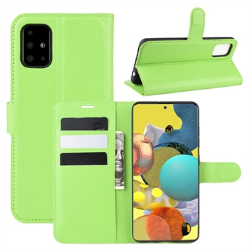Samsung Galaxy A51 5G Wallet Case with Magnetic Closure - Green