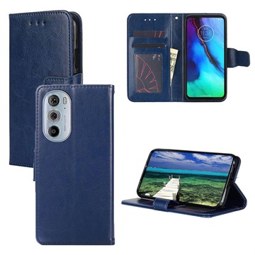 Motorola Edge 30 Pro Wallet Case with Magnetic Closure - Blue