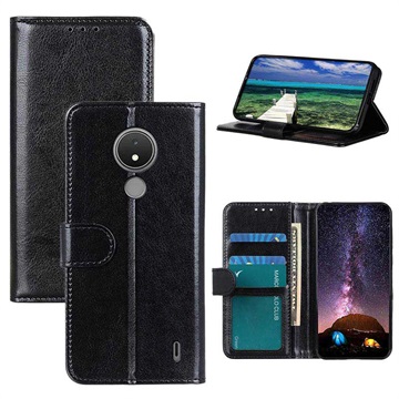 Nokia C21 Wallet Case with Magnetic Closure - Black