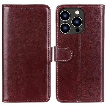 iPhone 14 Pro Wallet Case with Stand Feature - Brown