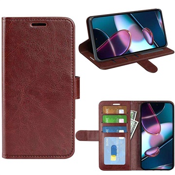 Motorola Edge 30 Wallet Case with Magnetic Closure - Brown