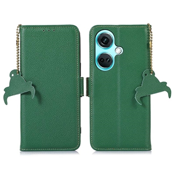 OnePlus Nord CE3 Wallet Leather Case with RFID - Green