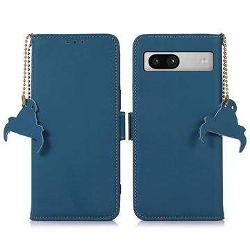 Google Pixel 7a Wallet Leather Case with RFID - Blue