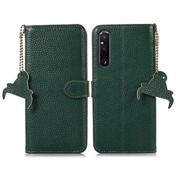 Sony Xperia 1 V Wallet Leather Case with RFID - Green