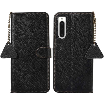 Sony Xperia 10 V Wallet Leather Case with RFID - Black