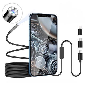 Waterproof 8mm Endoscope Camera for iPhone, iPad, Smartphones, Tablet - 3m