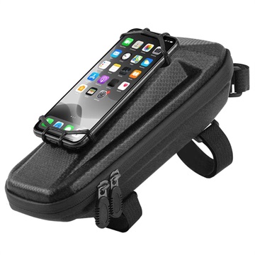 West Biking Bicycle Top Tube Bag with Phone Holder - 4-6.5 - Black