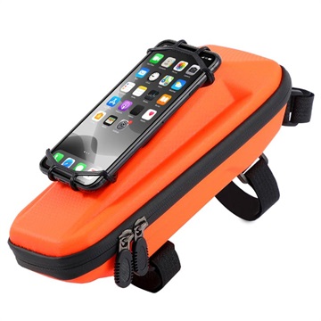 West Biking Bicycle Top Tube Bag with Phone Holder - 4-6.5 - Orange