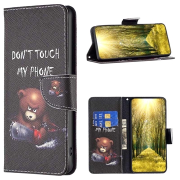 Xiaomi 12T/12T Pro Wonder Series Wallet Case - Don’t Touch My Phone Bear