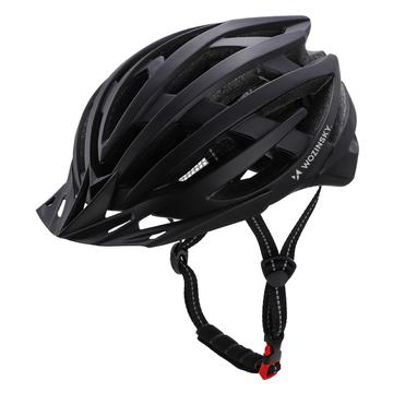 Wozinsky MTB Bike Helmet with USB Rear LED Light - M - Black