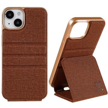 X-Level Journey iPhone 14 Vertical Flip Case - Brown