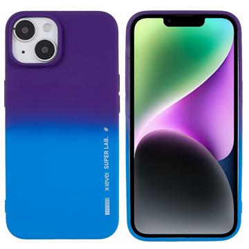 X-Level Rainbow iPhone 14 TPU Case - Blue / Purple