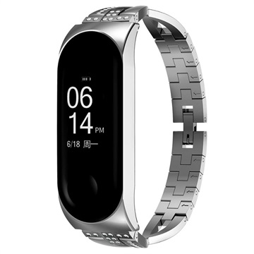 X-Shaped Xiaomi Mi Band 5/6 Strap - 37mm - Silver