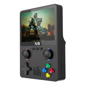 X6 HD 3.5-Inch Screen Handheld Game Console Built-in Video Games Machine with Dual Joystick Design - Black
