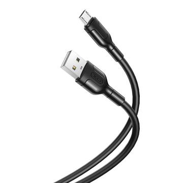 XO NB212 USB to MicroUSB Cable - 1m, 2.1A - Black