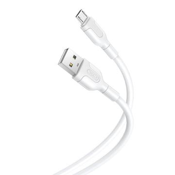 XO NB212 USB to MicroUSB Cable - 1m, 2.1A - White