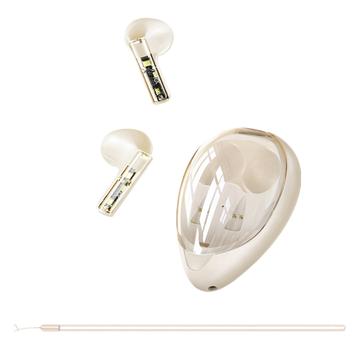 XUNDD X20 Transparent TWS Bluetooth Earphone Wireless Stereo Music Touch Headset - Apricot