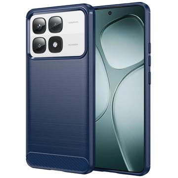 Xiaomi 14T Pro Brushed TPU Case - Carbon Fiber - Blue